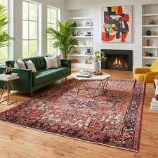 Vintage S Antique Caucasian Heris Handmade Wool Area Rug Oriental 8x11 7'7 x 11 picture