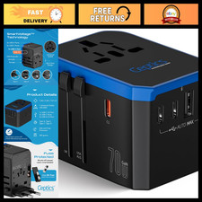 Universal Travel Adapter 70W GAN, 2 USB-A & 3 USB-C Ports, Worldwide Compatibili picture