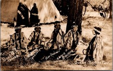 RPPC Native American Women Named Portraits, Traditional Dress, Tipi picture