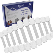 Child Safety Strap Locks 10‑Pack Adjustable Cabinet & Drawer Baby Proofing Locks picture