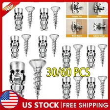 6×14mm Short Expansion Screw Set for Cabinet Hinge & Stripped Restoration-30/60X picture