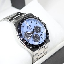 Lorus Stainless Steel Solar Blue Dial Chronograph Men's Watch RZ525AX9 picture