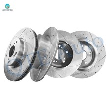 Set of 4 Front 293mm-Rear 282mm Drilled Brake Rotors For 2013-2017 Honda Accord picture