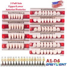 84/96Pc Dental Acrylic Teeth Resin Dentures Upper Lower full set A1/A2/A3 Shade picture