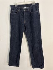 Patagonia Jeans Mens 33x30 Regular Fit Dark Wash Denim Button Fly Organic Cotton picture