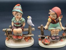 2 Vintage Hummel Goebel Figurines #111/112 Just Resting-wayside Harmony TMK-4 picture