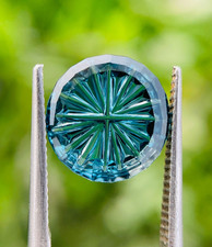 Natural London Blue Topaz Fantasy Cut Round Shape jewelry Gemstones 2.60 Carats. picture