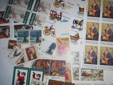 Lot of Christmas Postage Stamps Mixed Denominations Vintage  Unused Postage picture