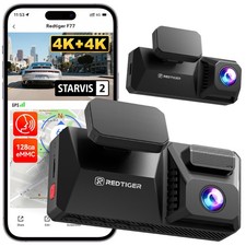 REDTIGER F77 4K+4K Dash Cam Front and Rear,STARVIS 2 HDR,Built-in 128GB eMMC,GPS picture