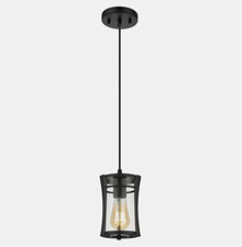 OVE Decors Joakim Single Pendant Light Black Modern Industrial Mini Fixture NEW picture