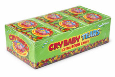Cry Baby Extra Sour Candy Crunchy Individual 24 Pack Bulk Box 5 Flavors 2.96lbs picture