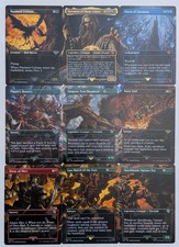Isengard Destroyed MTG LOTR Complete Scene Set Of ALL 9 Borderless Cards NM picture