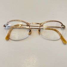 Antique COC Gold Filled Vintage 1/10-12K GF Rimless Eyeglasses Frames picture