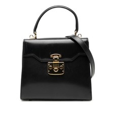 Gucci Smooth Calfskin Lady Lock Satchel Pre-Loved Black picture