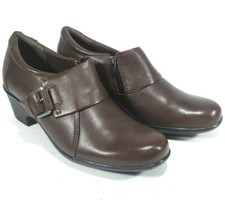 Clarks Women Femmes Collection Soft Cushion Gray Leather Wedges 6 D picture