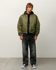 Stussy BUILT REVERSIBLE BOMBER JACKET Olive 115743 OLIV Men XXL Jacket New picture