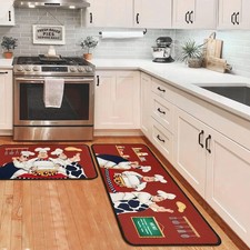 Chef Kitchen Rugs and Non Skid Washable Kitchen Mat Set of 2 17