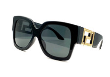 Versace VE4402 GB1/87 Black/Dark Gray Full-Rim Rectangle Women's Sunglasses picture