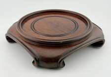 Chinese Carved Wood Display Stand Pedestal-Brown- 5 inch surface picture