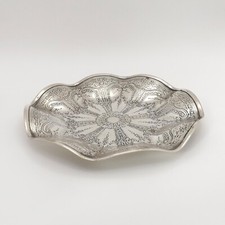 Antique Weidlich Sterling Silver Rose Flower Floral Candy Bon Bon Dish Plate picture