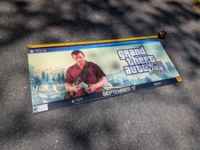 Grand Theft Auto V Promo Banner Poster GameStop RARE GTA 5 Michael Promotional picture