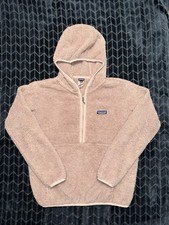 Patagonia Women’s Los Gatos 1/4 Zip Fuzzy Fleece Pullover hooded Antho Pink Sz L picture