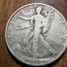 VINTAGE 1940-S San Francisco MINT LIBERTY WALKING TYPE HALF DOLLAR 90% SILVER picture