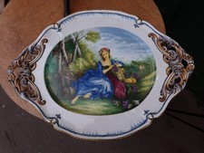 Large openwork dish 55 cm painted decor signed dated January 8, 1877 picture