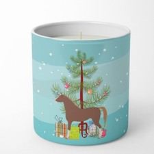 Caroline's Treasures BB9276CDL Hannoverian Horse Christmas Soy Candle, Teal, 10 picture