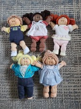 Vintage 80's Cabbage Patch Kids Set Of 5 Dolls With Clothes picture