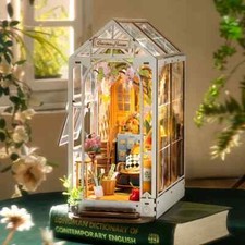 Rolife Holiday Garden House DIY Book Nook Shelf Insert 3D Wooden Puzzle Kid Gift picture
