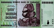 2008 50 TRILLION DOLLARS ZIMBABWE BANKNOTE, AA P-90 GEM UNC picture