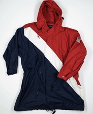 Vintage Polo Ralph Lauren (L) Red/White/Blue USA Flag PoplinHooded Sailing Coat picture
