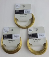 Brass Bead Landing 26 Gauge Gold Wire (lot Of Three 30 Yard Rolls) picture