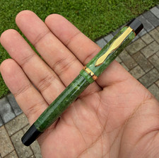 Vintage Montblanc 122 Jade Green Celluloid, 1930s, 14k EF nib-Excellent/Restored picture