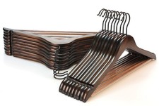TOPIA HANGER Heavy Duty Wood Coat Hangers In Smooth Retro Finish, Boutique picture
