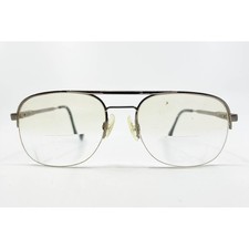 Luxottica Carlos 2 Eyeglasses Mens Silver Aviator Half Rim Italy 58-19-140 picture