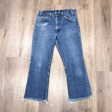 Vintage Levis 517 Jeans 32X26 Orange Tab Bootcut Made in USA Raw Hem (Tag 34X33) picture