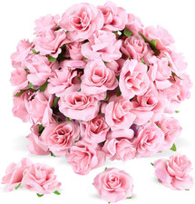 Yinsun 50Pcs Mini Pink Roses, 1.57