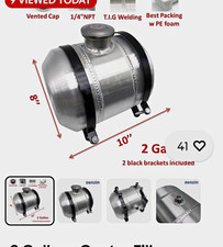 2 Gallons ▲Center Fill Aluminum Fuel Gas Tank w/ Accessories, 1/4 NPT, 8