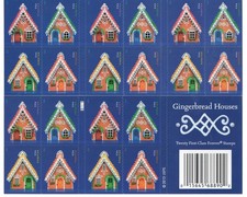 USPS Gingerbread Houses, 20 one ounce rate First Class Stamps Sent from OKC, OK picture
