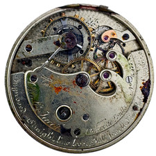 Antique 41mm 1863 Chas E. Jacot Key Wind Pocket Watch Movement Swiss Rusted picture