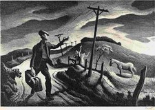 Thomas Hart Benton : The Boy : Rural Landscape Print 1948 picture