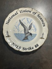 Vintage 1988 National Union of Seamen NUS Strike 88 Commemorative Plate England picture