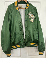 Vintage 80s 90s Chalk Line Oakland Athletics As Satin Jacket Elephant Size XL picture