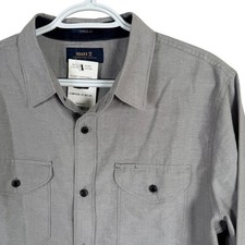 Roark Well Worn Oxford Shirt Mens M Smoke Gray Long Sleeve Classic Fit Cotton picture