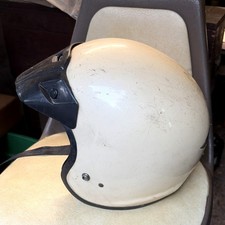 Vtg Arthur Fulmer AF S75 White Large L 3/4 Rat Rod Racing Motorcycle Helmet picture