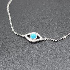 925 NEW Sterling Silver Bracelet-All Seeing Eye w/CZs  7