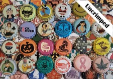 100 Mixed Homebrew Beer Bottle Crown Caps (350+ Designs) Twist/Pry off Liner picture