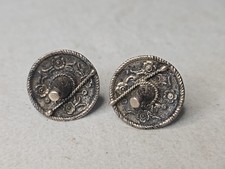 Vintage Mexican Sterling Silver Sombrero Cufflinks - Handmade - RARE picture